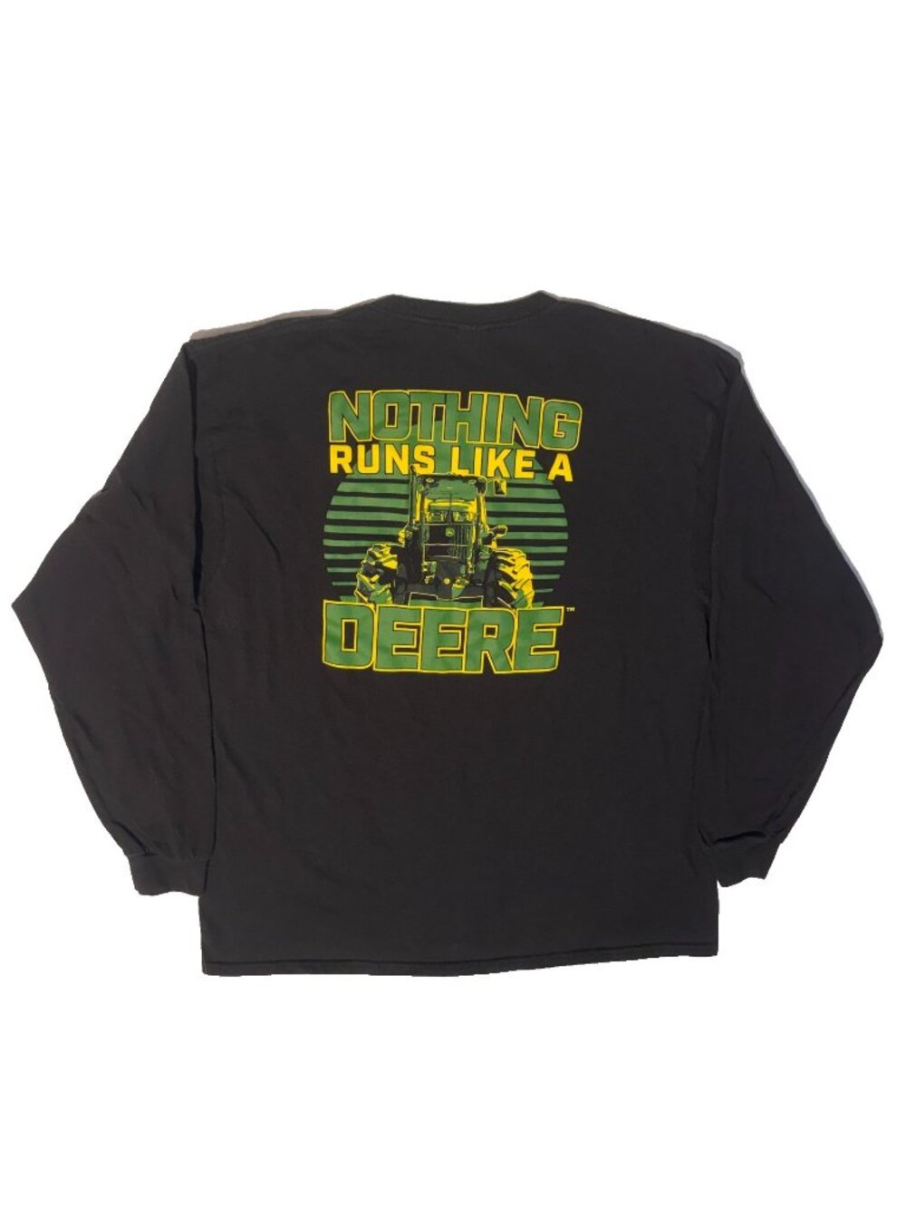 John Deere Tractors Nothing Runs Like a Deere Tshirt - L Black Long Sleeve